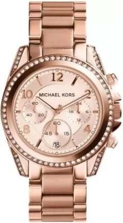 Michael Kors Blair Women's Watch Chronograph Movement Stainless Steel or Leather Strap
